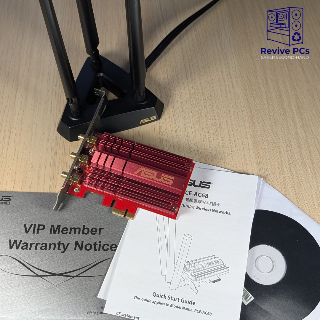 ASUS PCE-AC68 Dual-Band Wireless-AC1900 PCIe WiFi Adapter with Flexible External Antenna Base