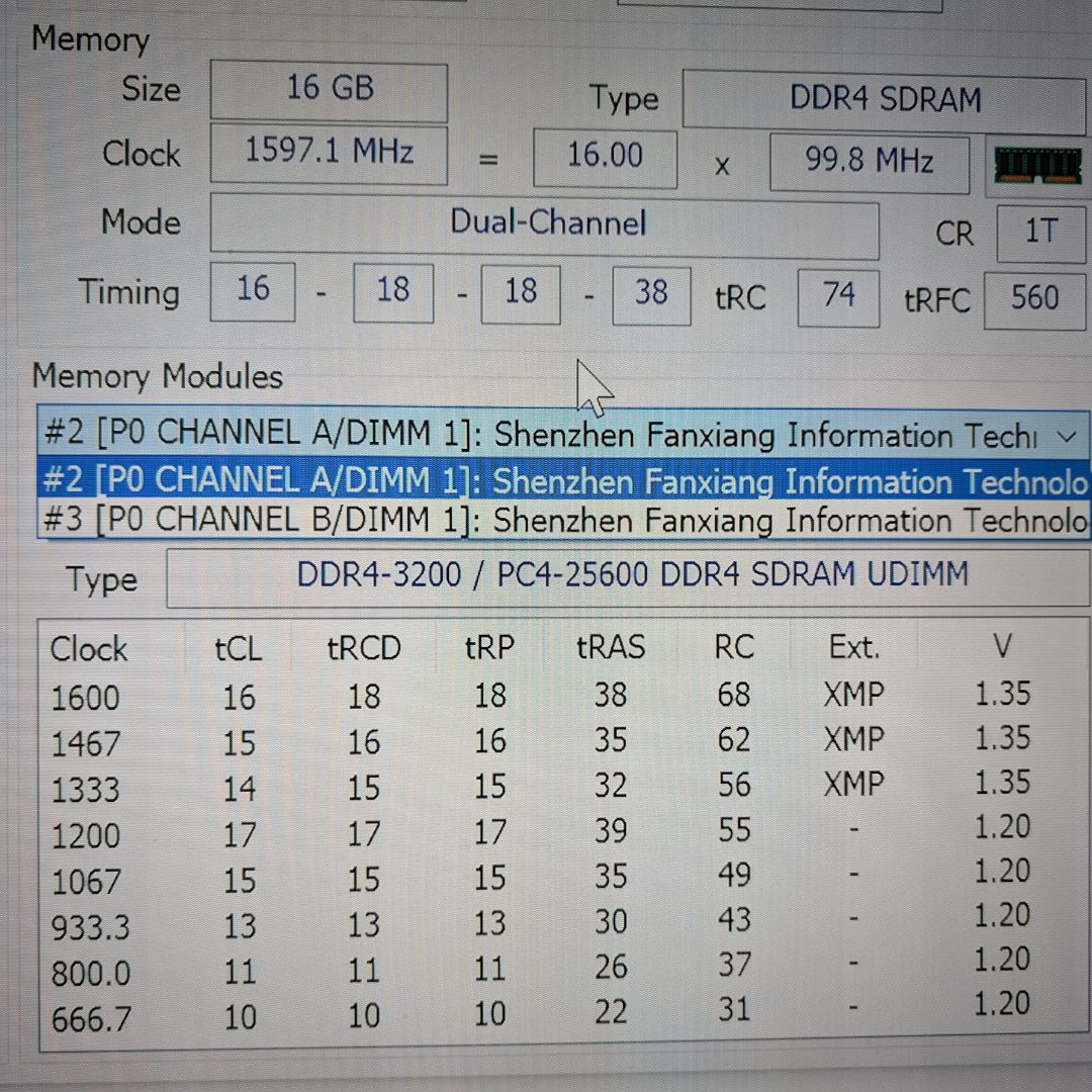 16GB DDR4 RAM - Fanxiang (2 x 8GB) 3200MHz CL16