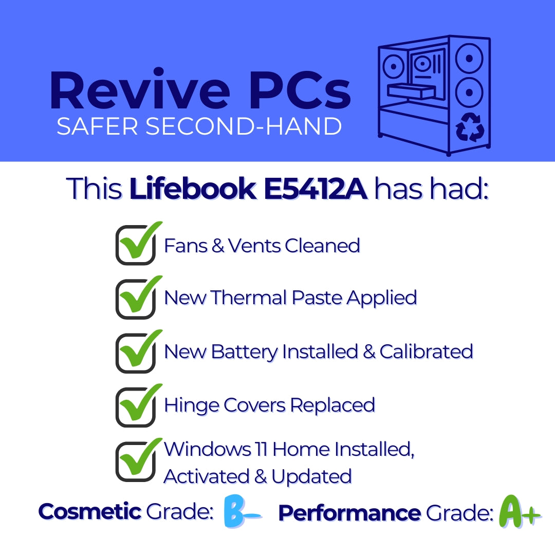 Fujitsu E5412A | Ryzen 5 Pro 5675U | NEW BATTERY + WARRANTY